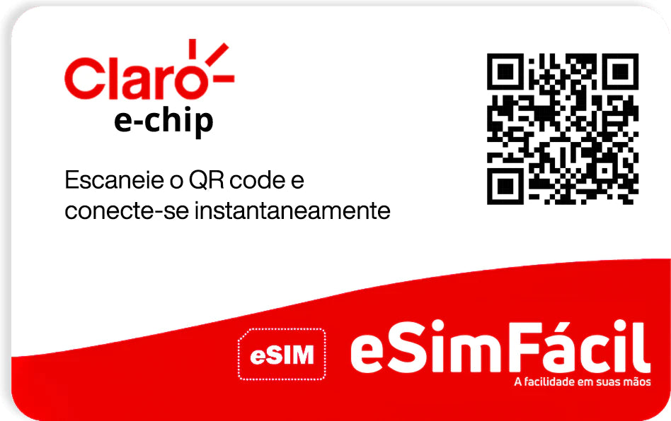 eSIM Chip Virtual claro Pré Pago eSIM Fácil